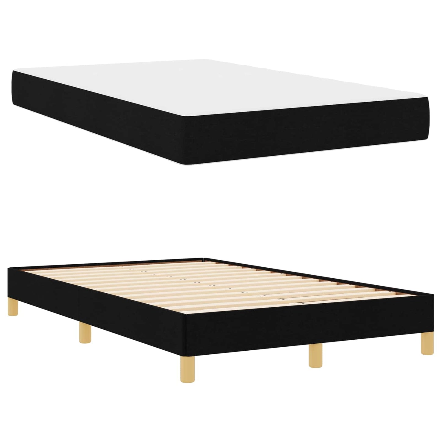 Letto a molle con materasso Nero 120 x 200 cm Tessuto | homemem39