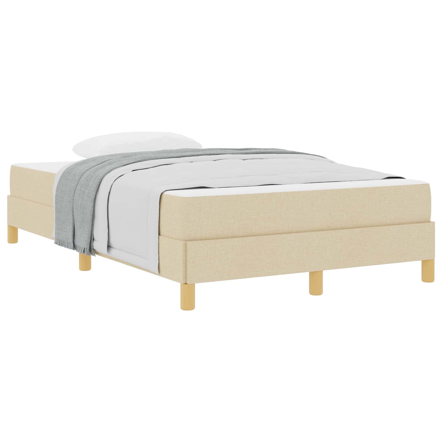 Letto a molle con materasso Crema 120 x 200 cm Tessuto | homemem39