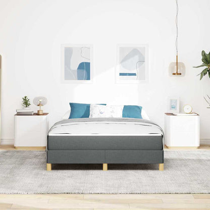 Letto a molle con materasso Grigio scuro 140 x 190 cm Tessuto | homemem39