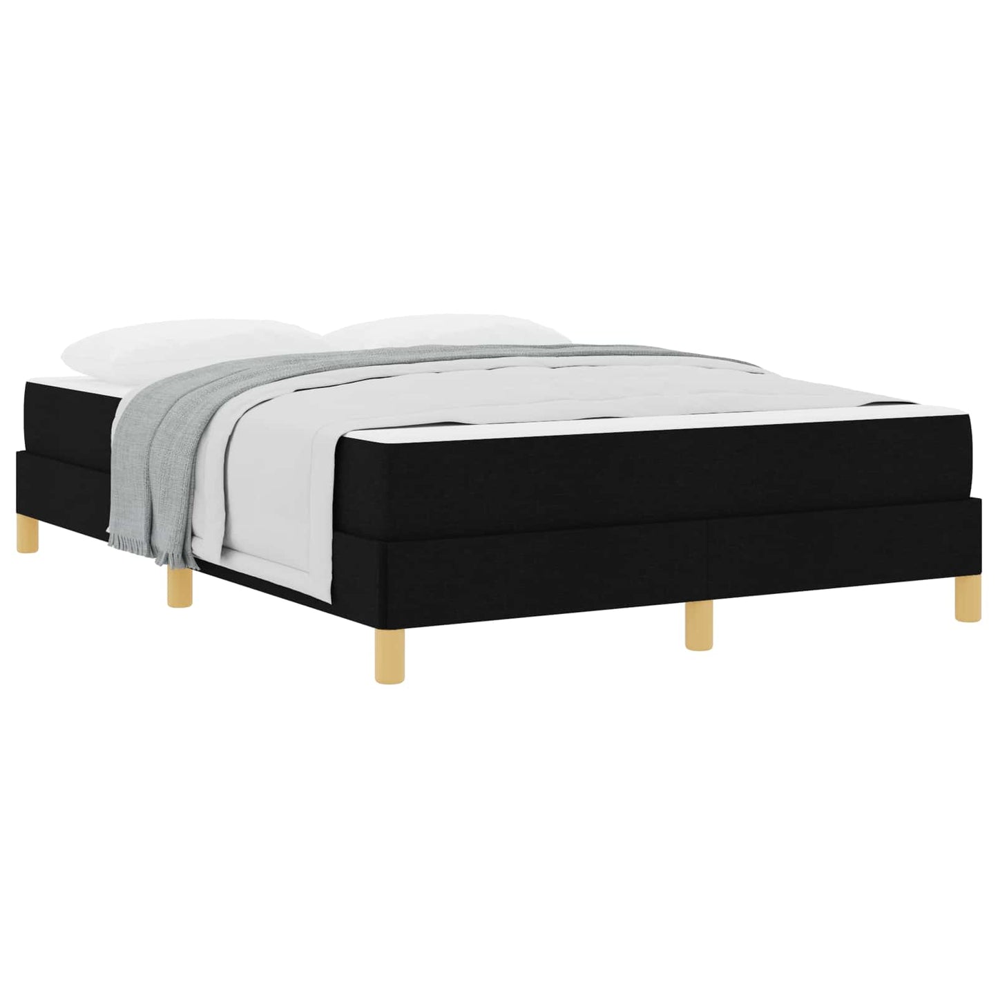 Letto a molle con materasso Nero 140 x 190 cm Tessuto | homemem39