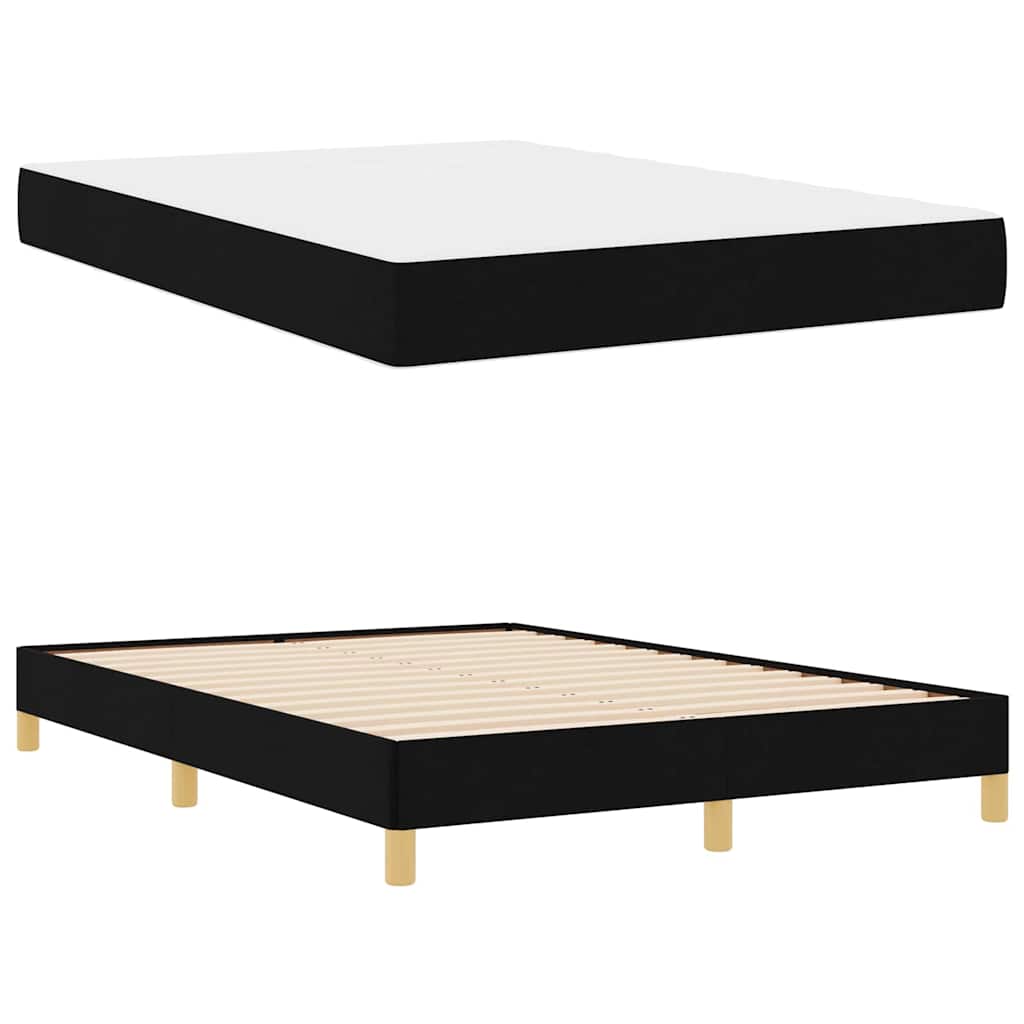Letto a molle con materasso Nero 140 x 190 cm Tessuto | homemem39