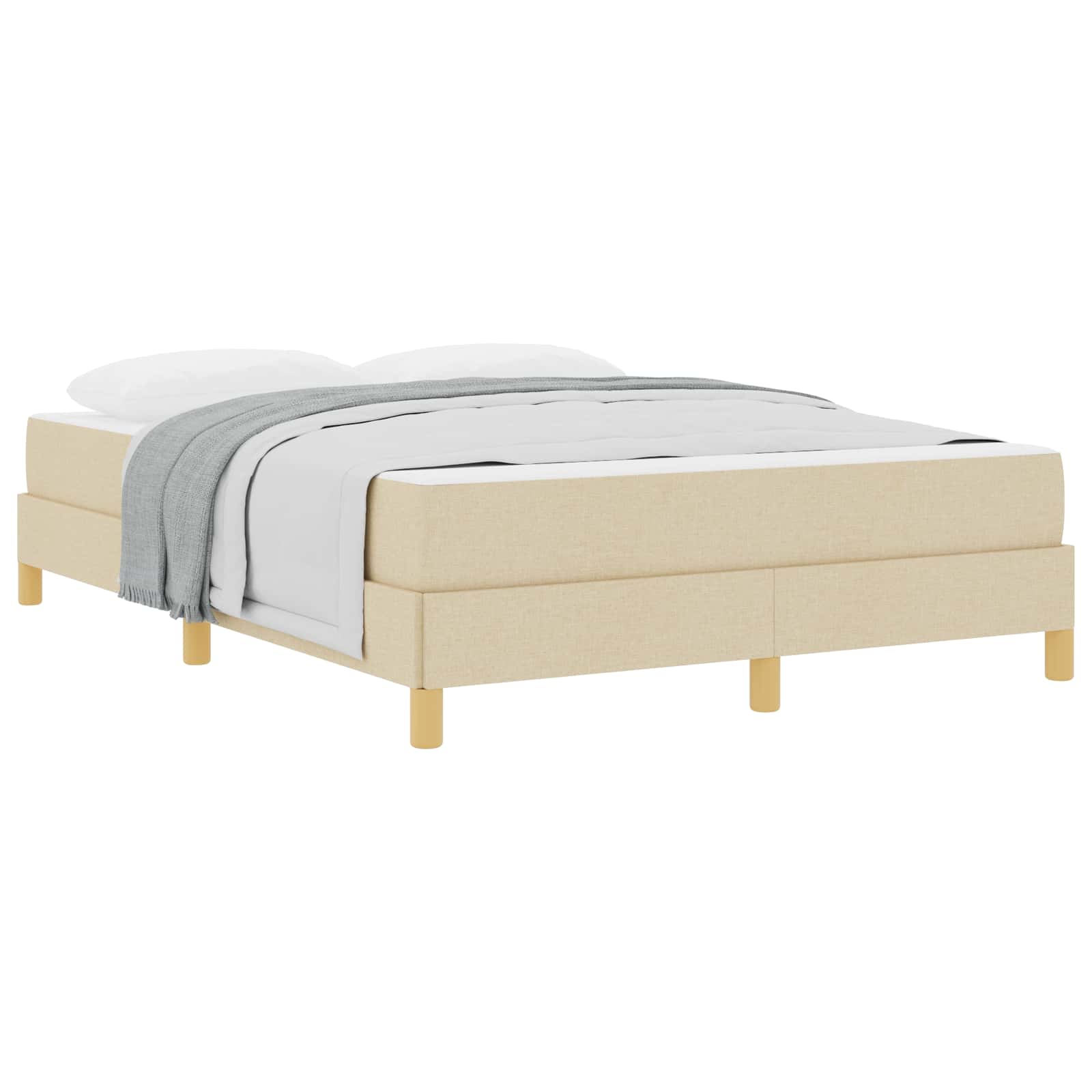 Letto a molle con materasso Crema 140 x 190 cm Tessuto | homemem39