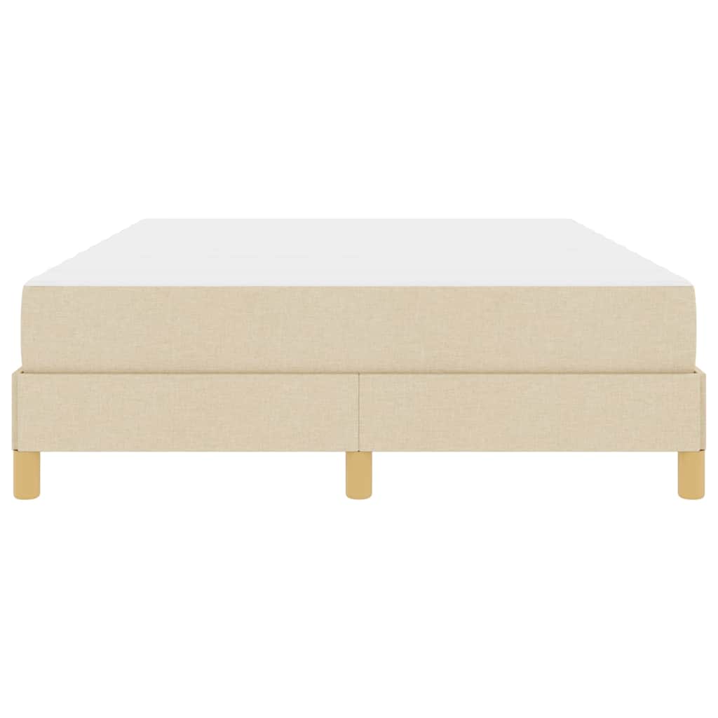 Letto a molle con materasso Crema 140 x 190 cm Tessuto | homemem39