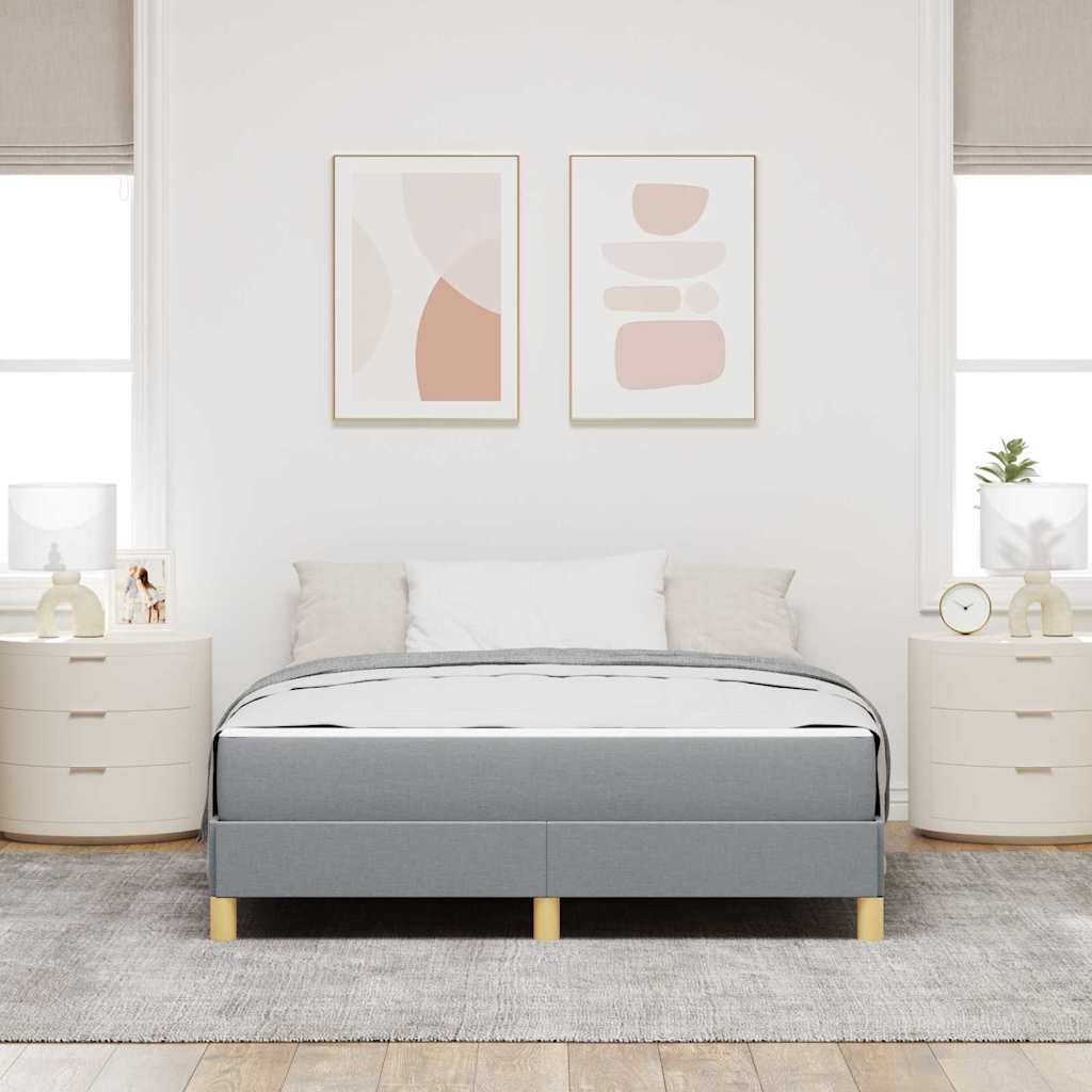 Letto a molle con materasso Grigio chiaro 140 x 200 cm Tessuto | homemem39