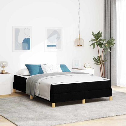 Letto a molle con materasso Nero 140 x 200 cm Tessuto