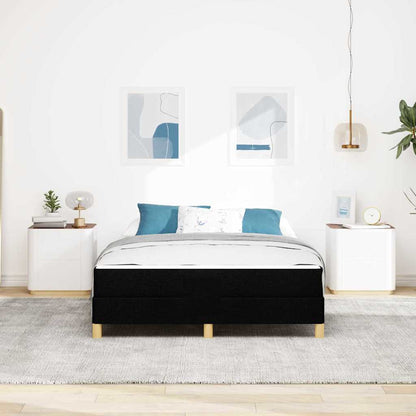 Letto a molle con materasso Nero 140 x 200 cm Tessuto