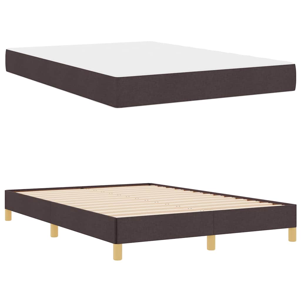 Letto a molle con materasso Marrone Scuro 140 x 200 cm Tessuto | homemem39