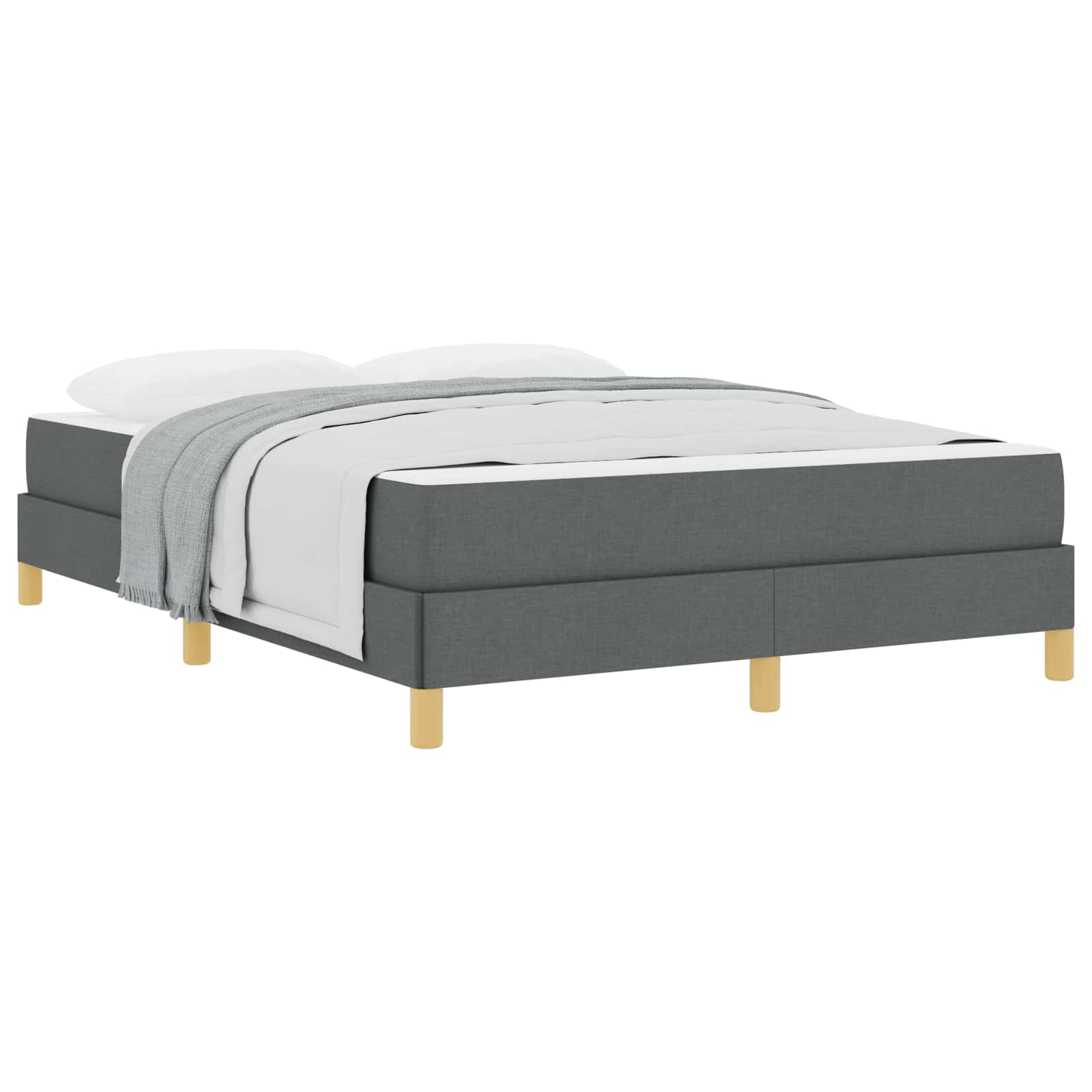 Letto a molle con materasso Grigio scuro 160 x 200 cm Tessuto | homemem39