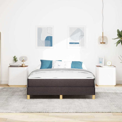 Letto a molle con materasso Marrone Scuro 160 x 200 cm Tessuto | homemem39