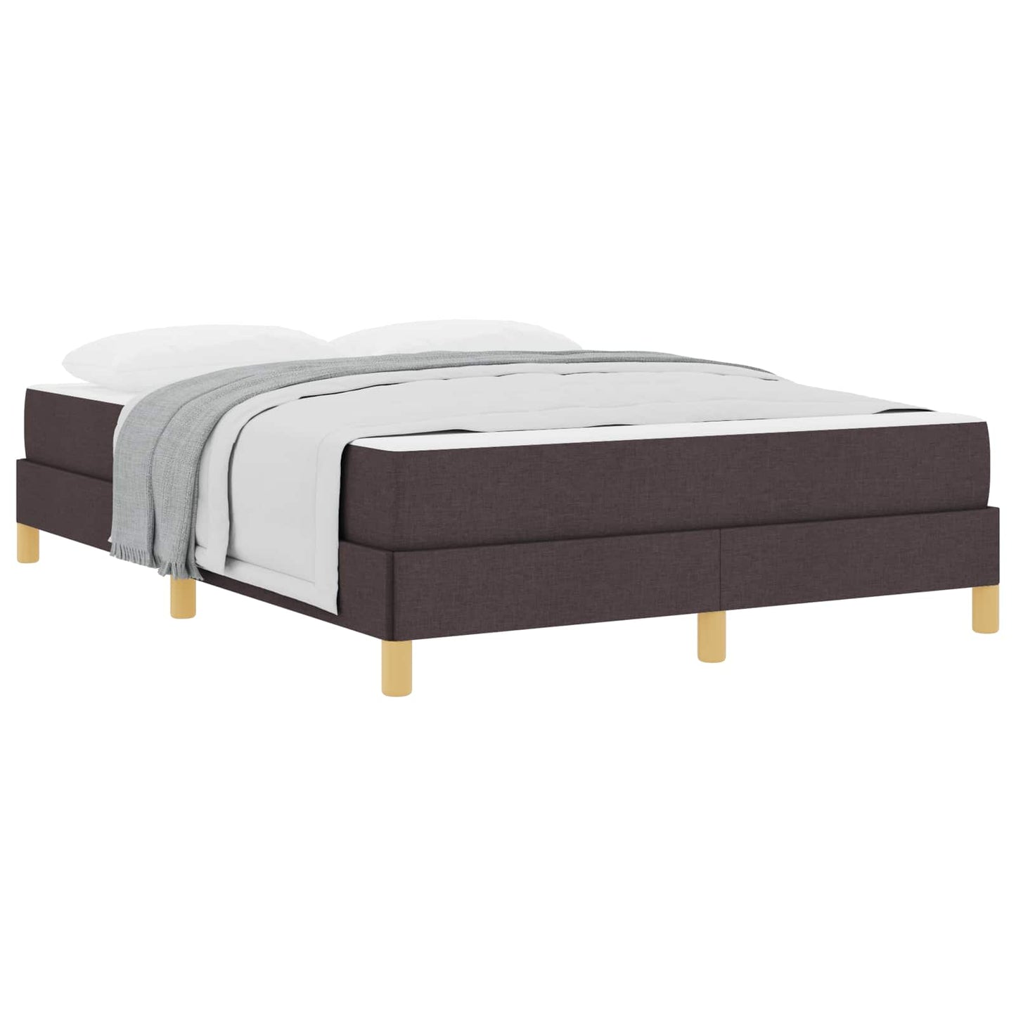 Letto a molle con materasso Marrone Scuro 160 x 200 cm Tessuto | homemem39