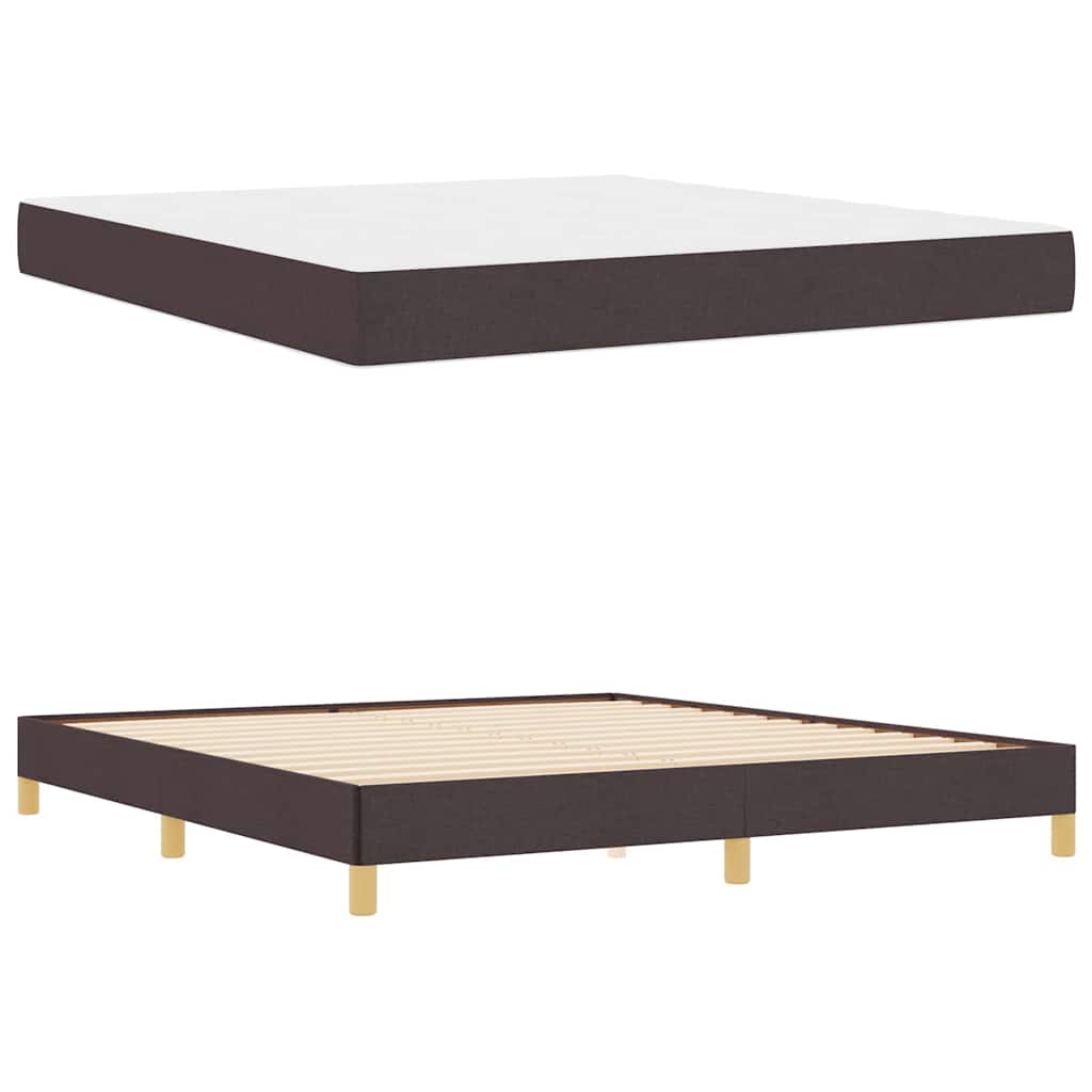 Letto a molle con materasso Marrone Scuro 180 x 200 cm Tessuto | homemem39