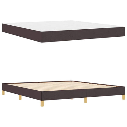 Letto a molle con materasso Marrone Scuro 180 x 200 cm Tessuto | homemem39