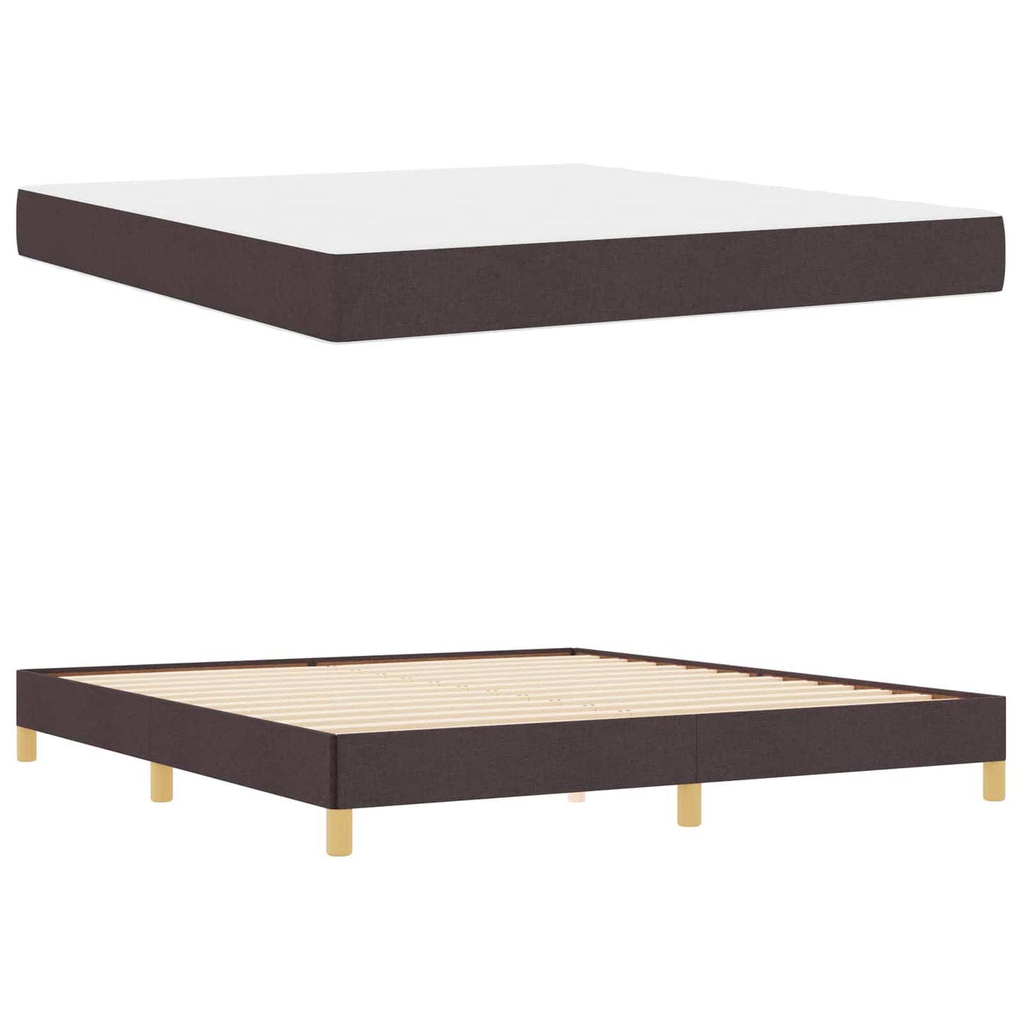 Letto a molle con materasso Marrone Scuro 180 x 200 cm Tessuto | homemem39