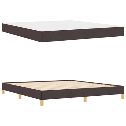 Letto a molle con materasso Marrone Scuro 180 x 200 cm Tessuto | homemem39
