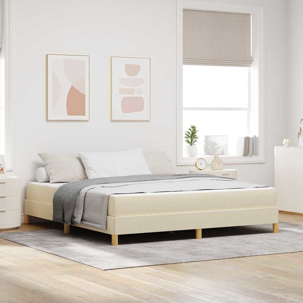 Letto a molle con materasso Crema 180 x 200 cm Tessuto | homemem39