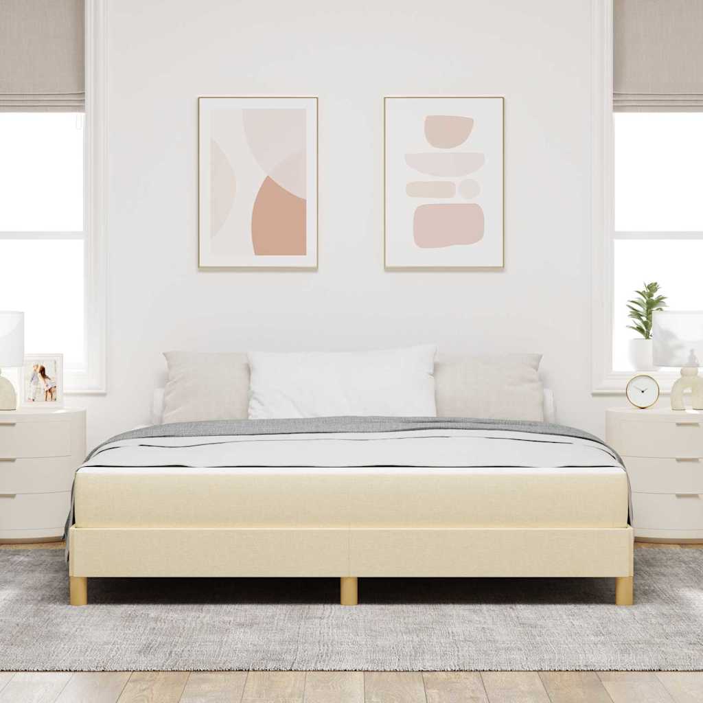 Letto a molle con materasso Crema 180 x 200 cm Tessuto | homemem39