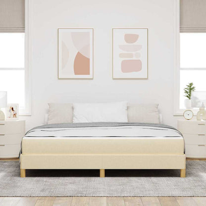 Letto a molle con materasso Crema 180 x 200 cm Tessuto | homemem39
