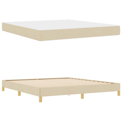 Letto a molle con materasso Crema 180 x 200 cm Tessuto | homemem39