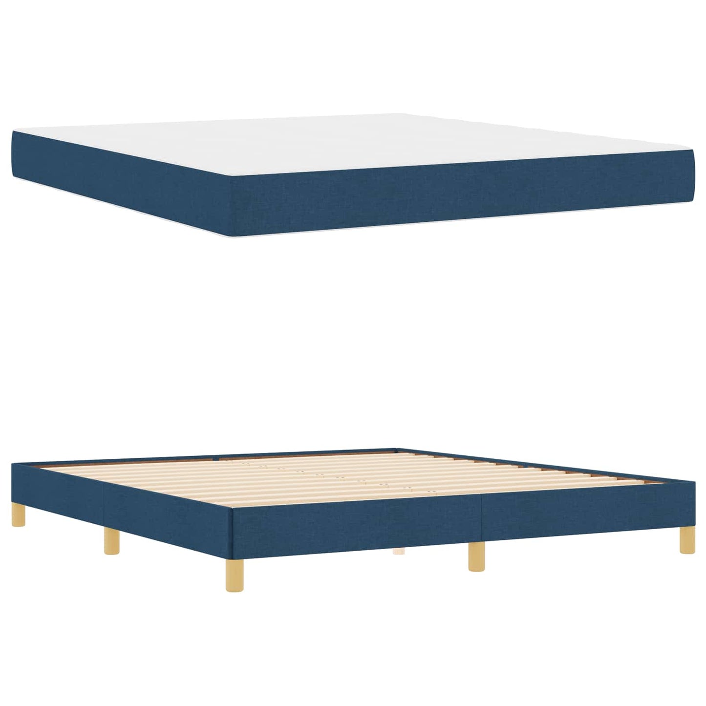 Letto a molle con materasso Blu 180 x 200 cm Tessuto | homemem39