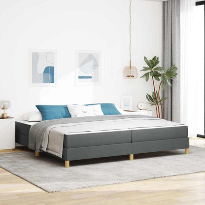 Letto a molle con materasso Grigio scuro 200 x 200 cm Tessuto | homemem39