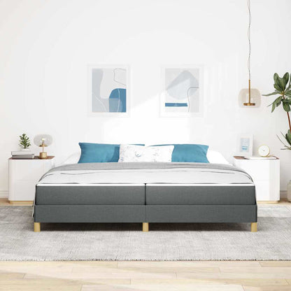 Letto a molle con materasso Grigio scuro 200 x 200 cm Tessuto | homemem39