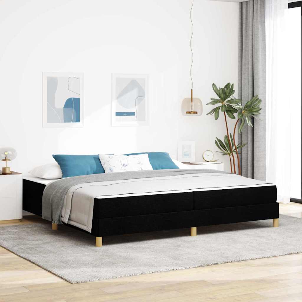 Letto a molle con materasso Nero 200 x 200 cm Tessuto | homemem39
