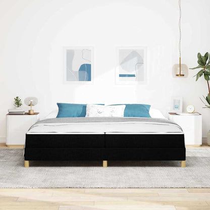 Letto a molle con materasso Nero 200 x 200 cm Tessuto | homemem39