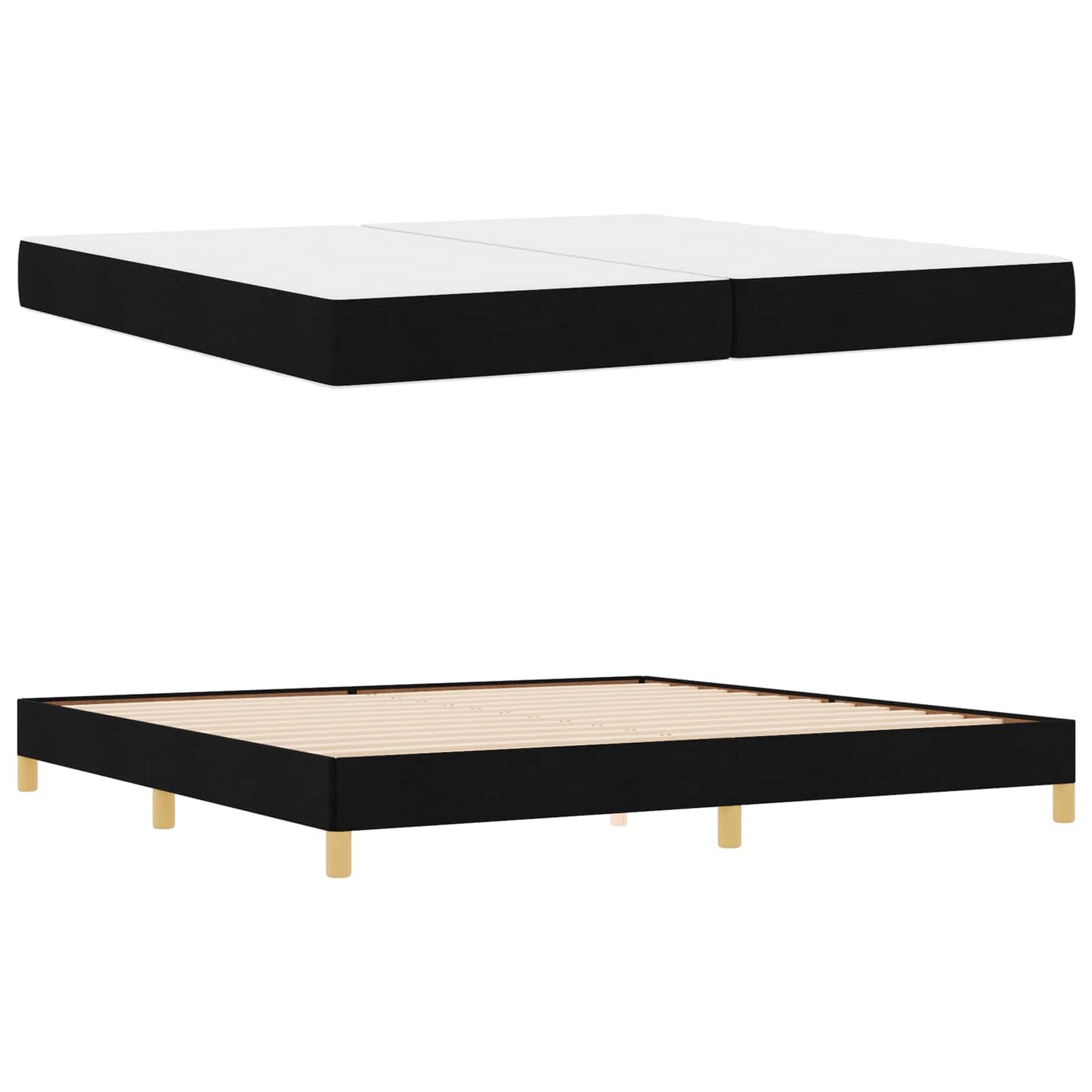 Letto a molle con materasso Nero 200 x 200 cm Tessuto | homemem39