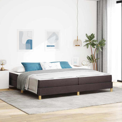 Letto a molle con materasso Marrone Scuro 200 x 200 cm Tessuto | homemem39