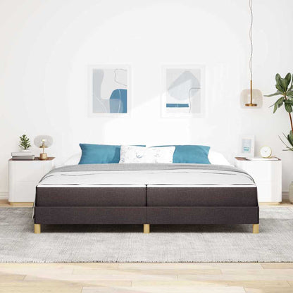 Letto a molle con materasso Marrone Scuro 200 x 200 cm Tessuto | homemem39