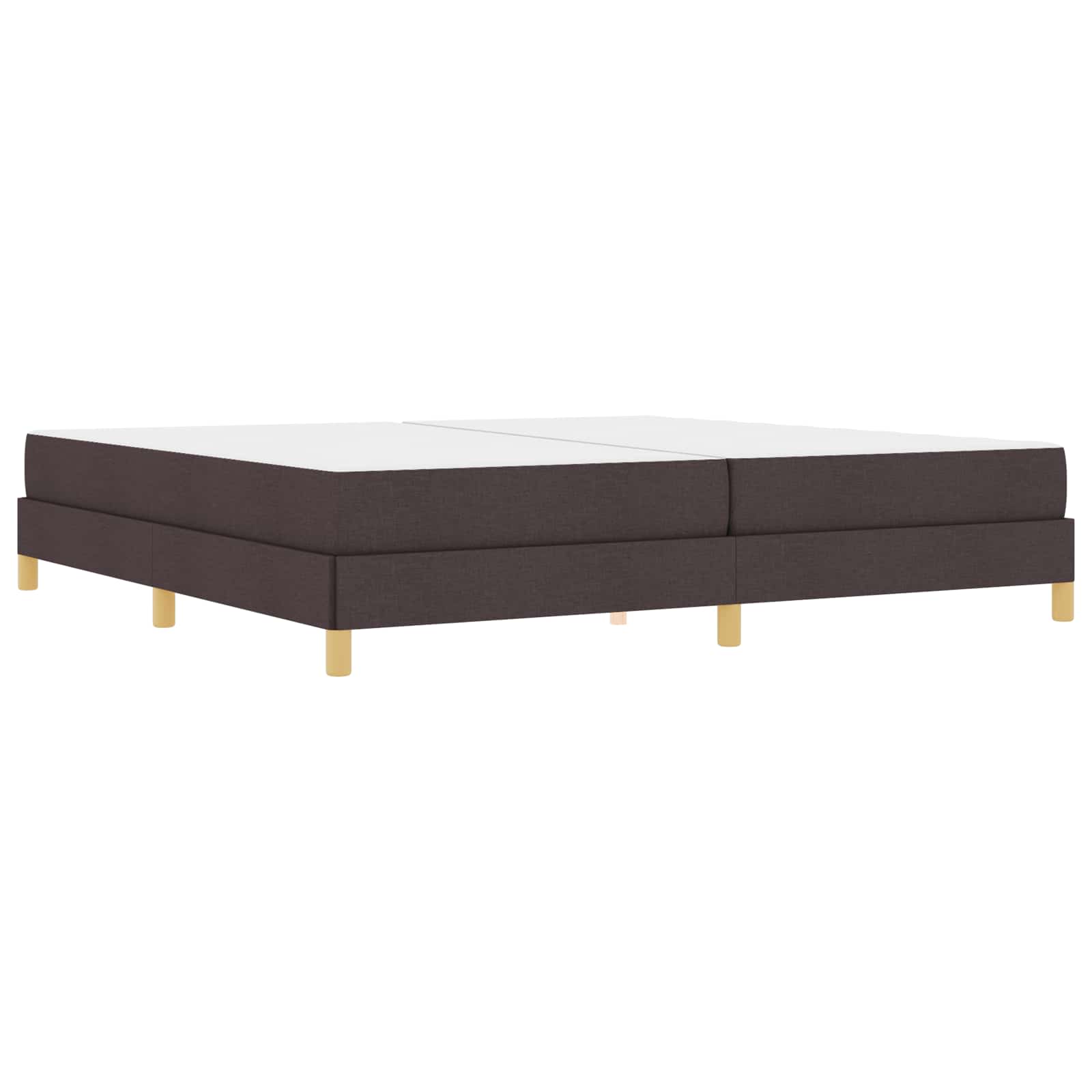 Letto a molle con materasso Marrone Scuro 200 x 200 cm Tessuto | homemem39