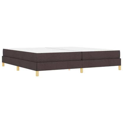 Letto a molle con materasso Marrone Scuro 200 x 200 cm Tessuto | homemem39