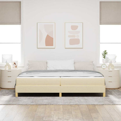 Letto a molle con materasso Crema 200 x 200 cm Tessuto | homemem39