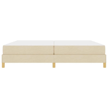 Letto a molle con materasso Crema 200 x 200 cm Tessuto | homemem39