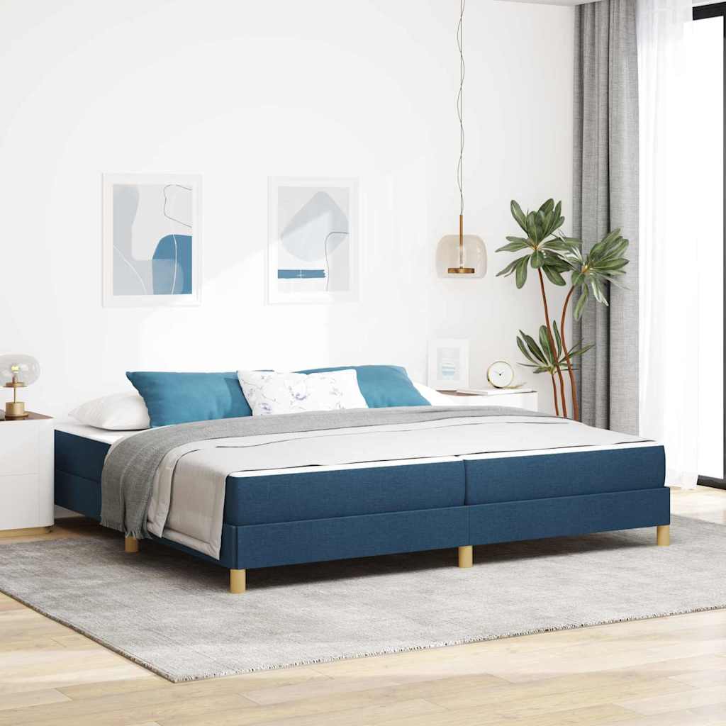Letto a molle con materasso Blu 200 x 200 cm Tessuto | homemem39