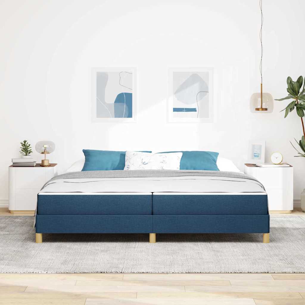 Letto a molle con materasso Blu 200 x 200 cm Tessuto | homemem39