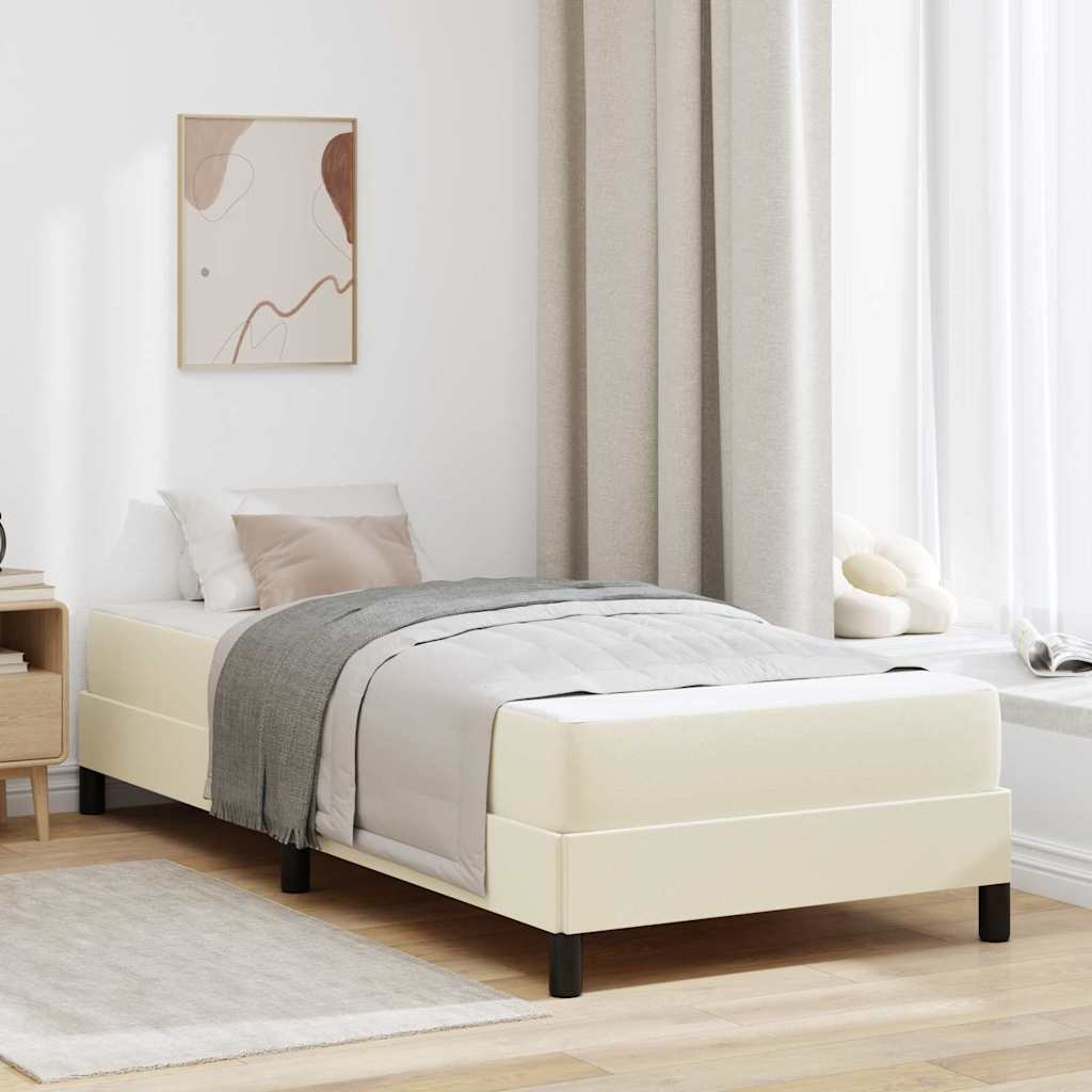 Struttura del letto con materasso Crema 80 x 200 cm Tessuto | homemem39