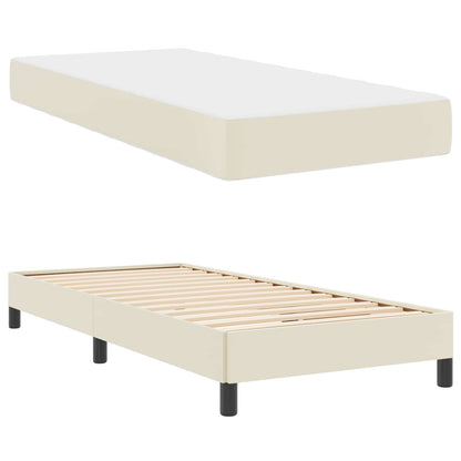 Struttura del letto con materasso Crema 80 x 200 cm Tessuto | homemem39