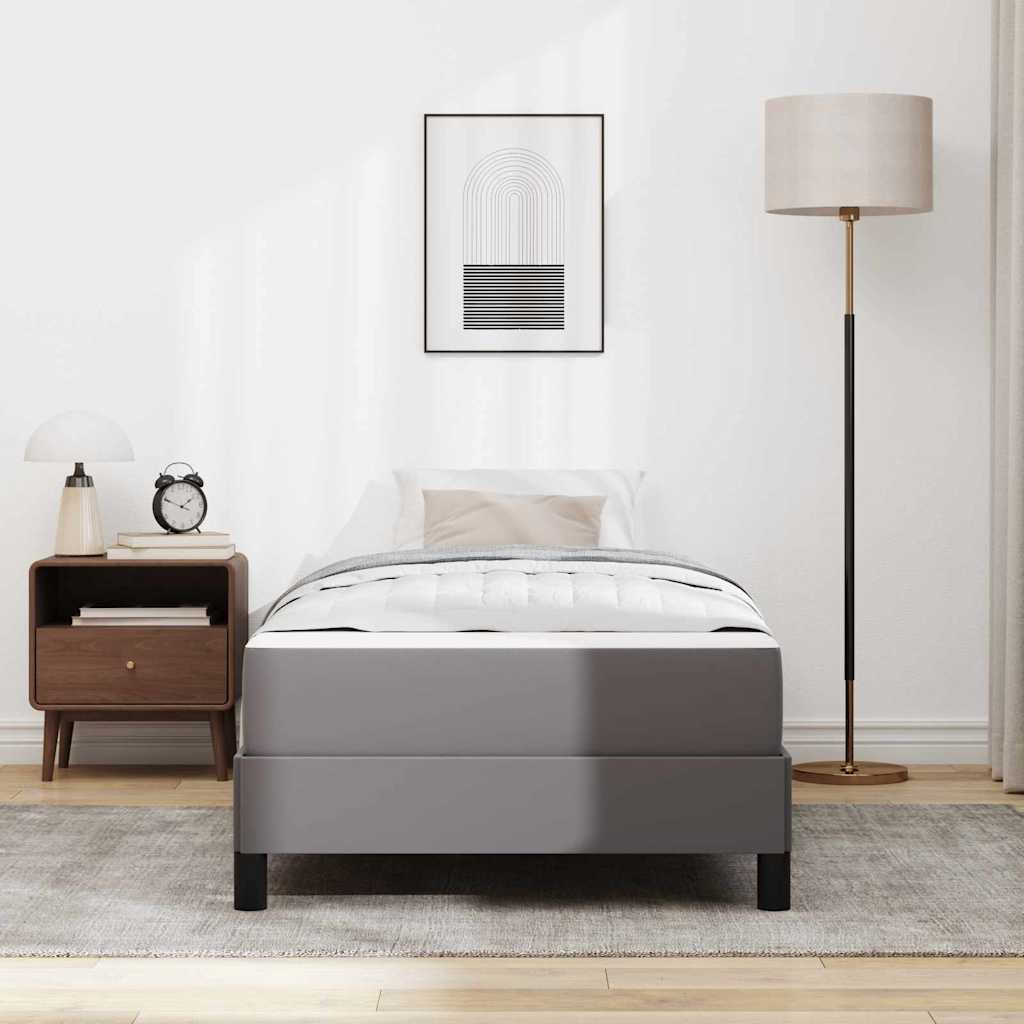 Struttura del letto con materasso Grigio 90 x 190 cm Tessuto | homemem39