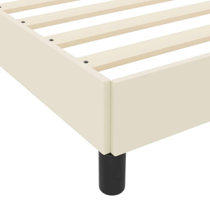 Struttura del letto con materasso Crema 90 x 200 cm Tessuto | homemem39