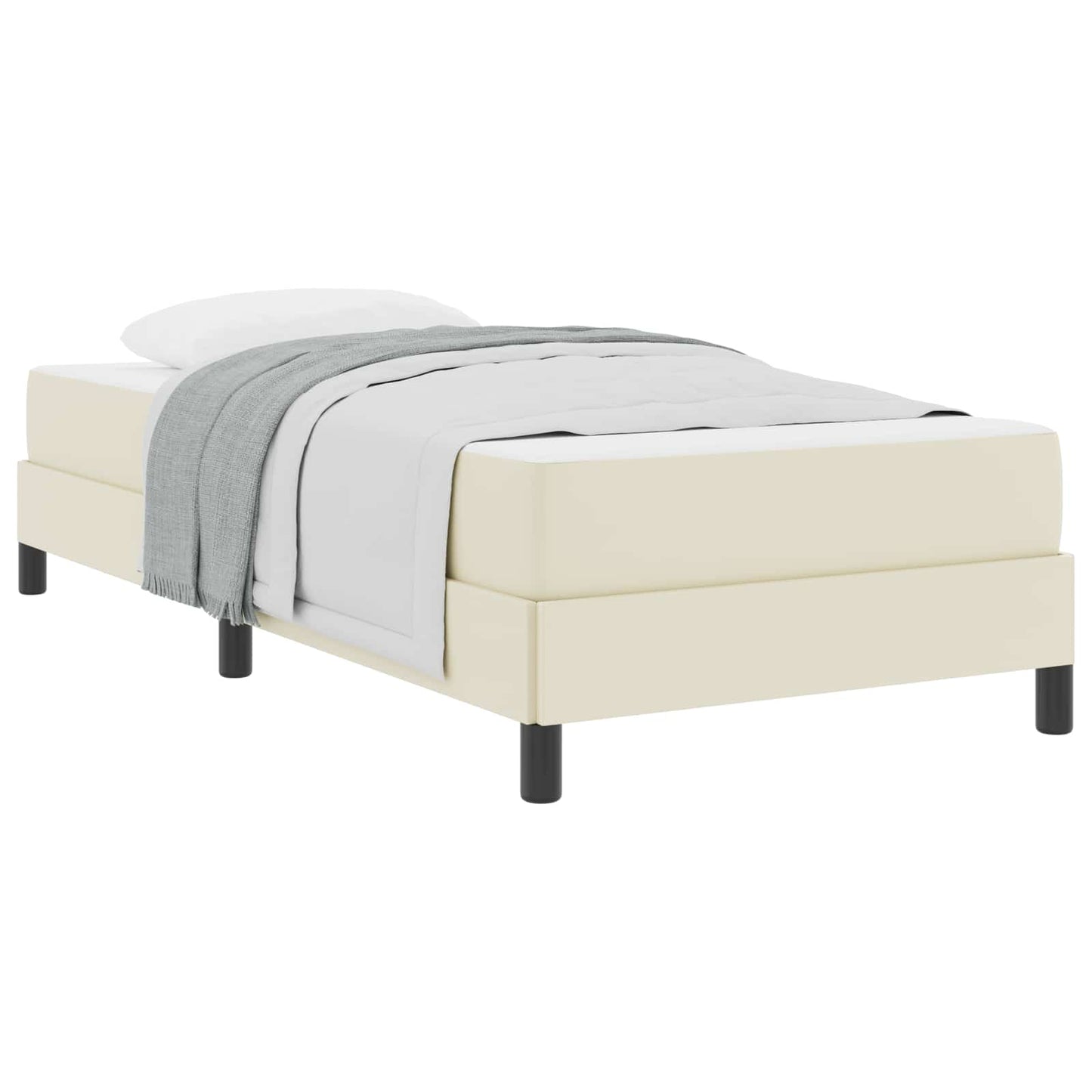 Struttura del letto con materasso Crema 90 x 200 cm Tessuto