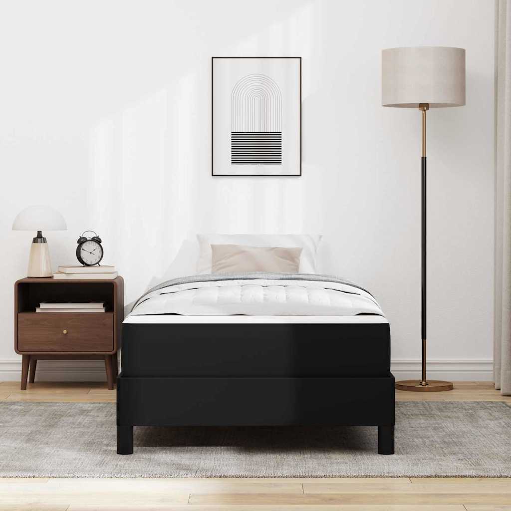 Struttura del letto con materasso Nero 100 x 200 cm Tessuto | homemem39