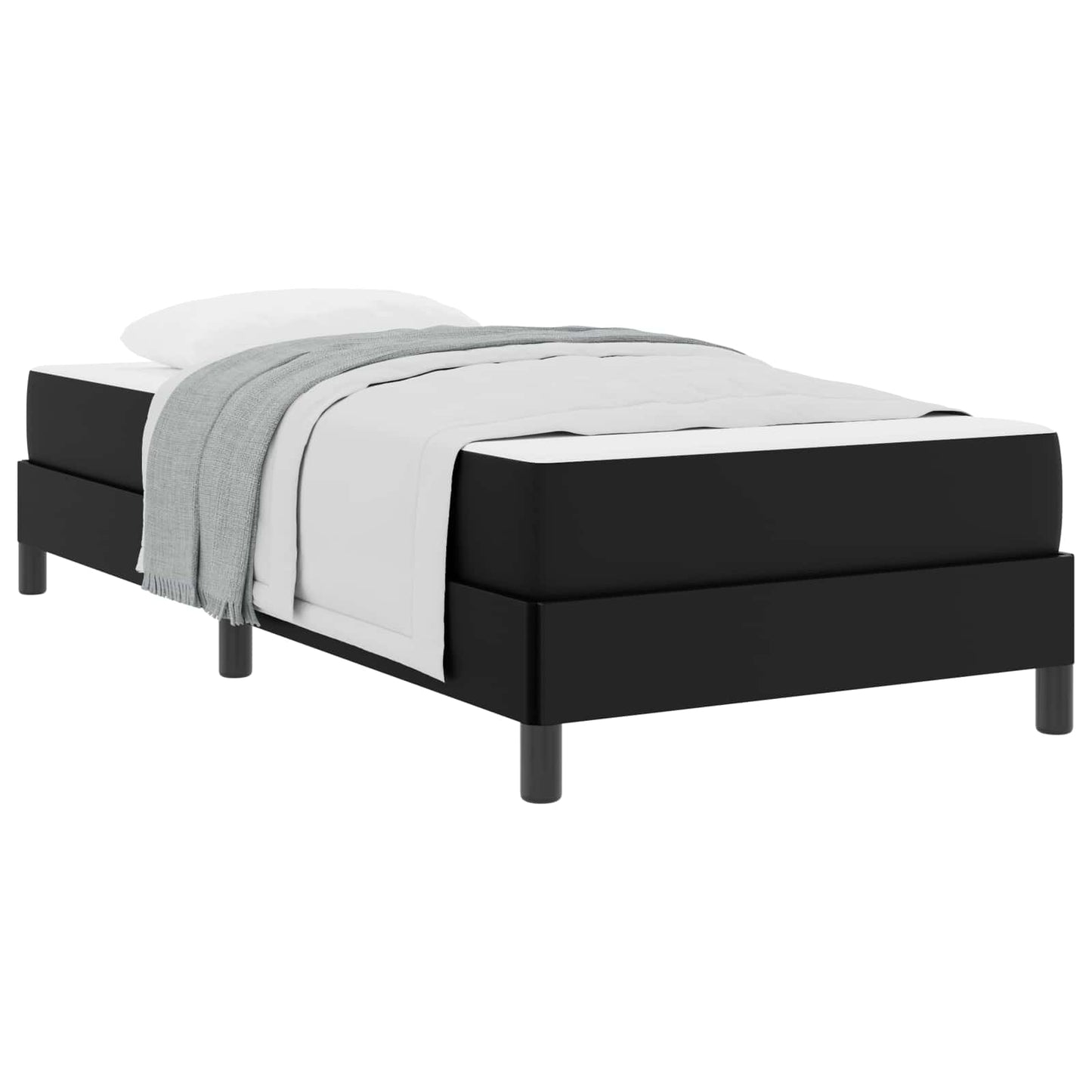 Struttura del letto con materasso Nero 100 x 200 cm Tessuto | homemem39