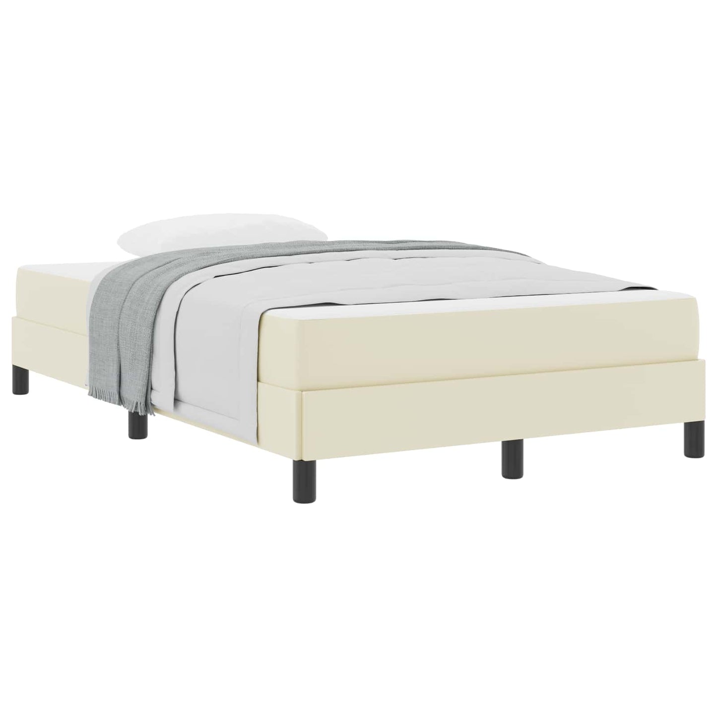 Struttura del letto con materasso Crema 120 x 200 cm Tessuto | homemem39