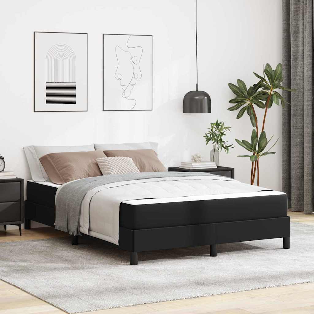 Struttura del letto con materasso Nero 140 x 190 cm Tessuto | homemem39