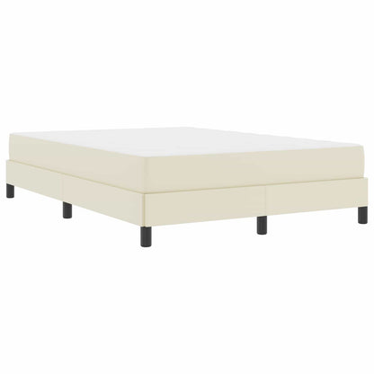 Struttura del letto con materasso Crema 140 x 190 cm Tessuto | homemem39