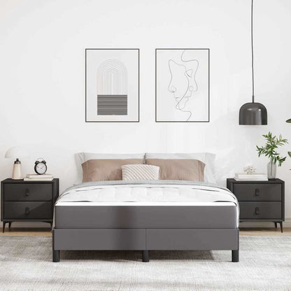 Struttura del letto con materasso Grigio 140 x 190 cm Tessuto | homemem39