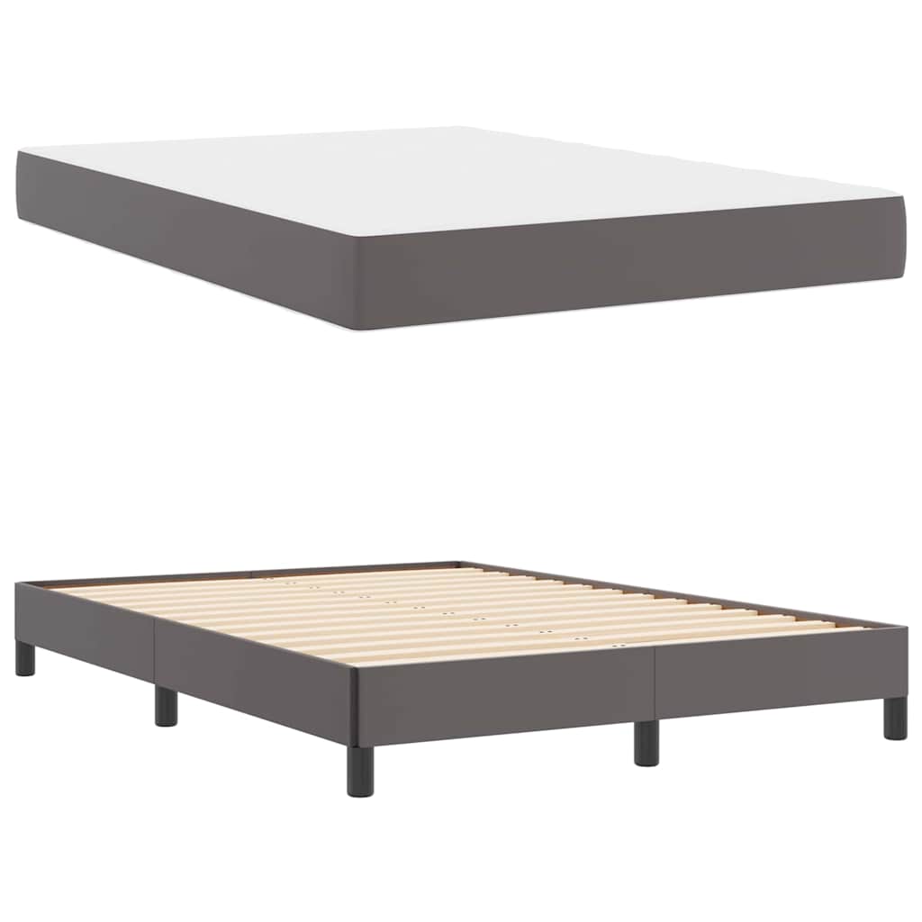Struttura del letto con materasso Grigio 140 x 190 cm Tessuto | homemem39