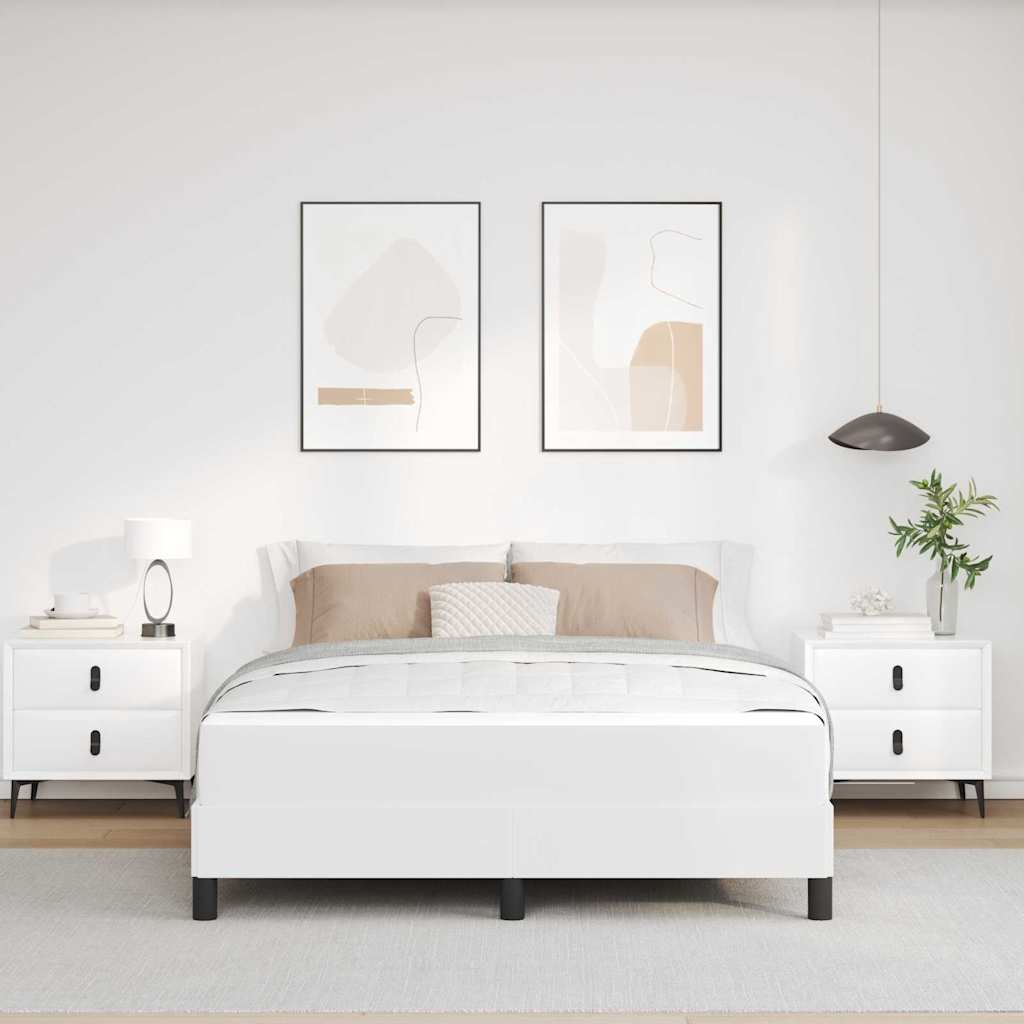 Struttura del letto Bianco Puro 140 x 200 cm Tessuto | homemem39