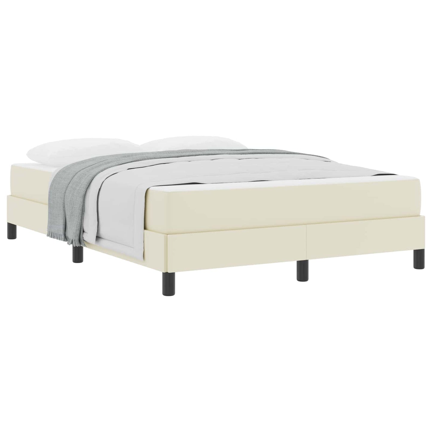 Struttura del letto con materasso Crema 140 x 200 cm Tessuto | homemem39